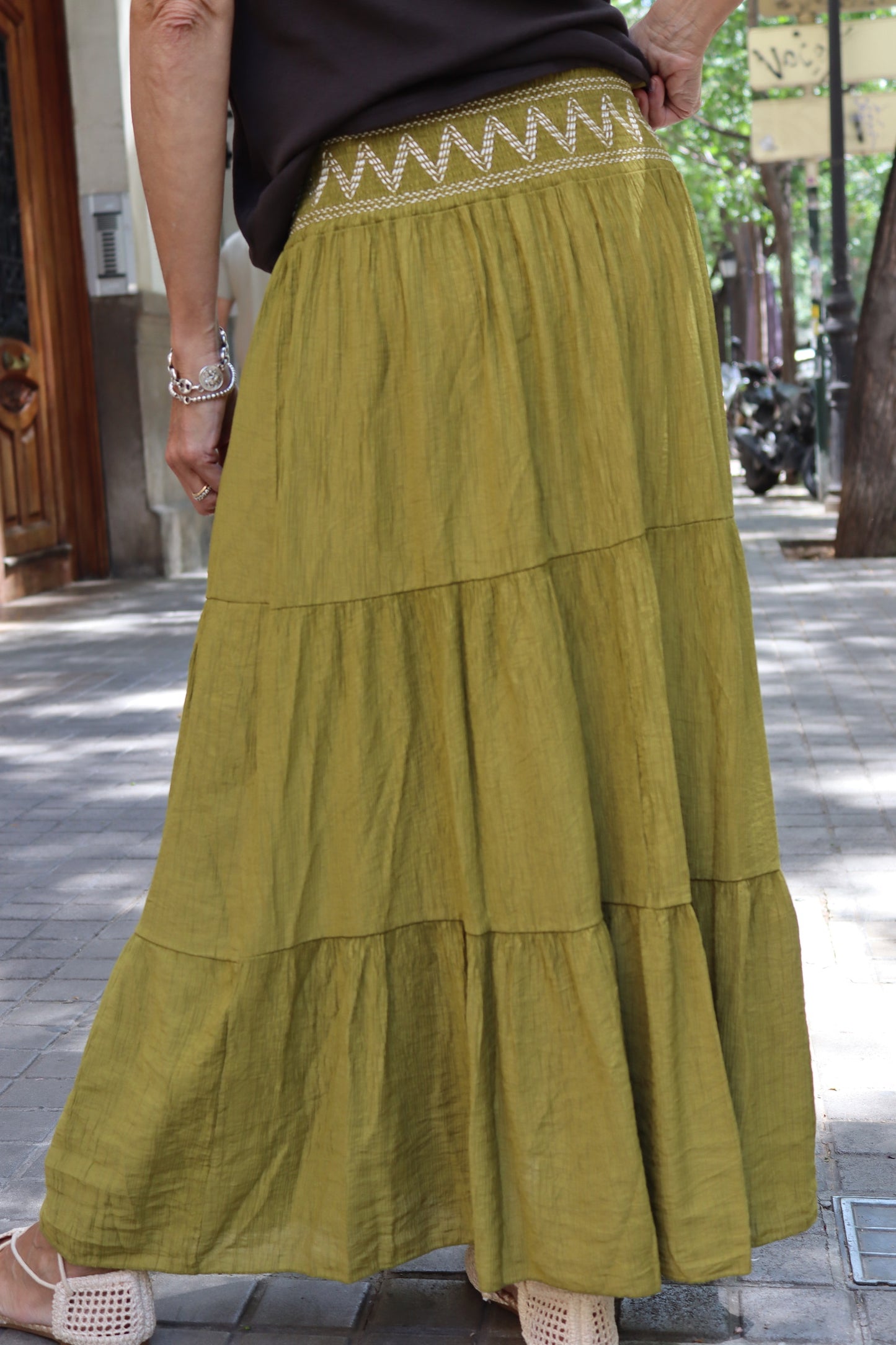 FALDA ZIG ZAG PISTACHO
