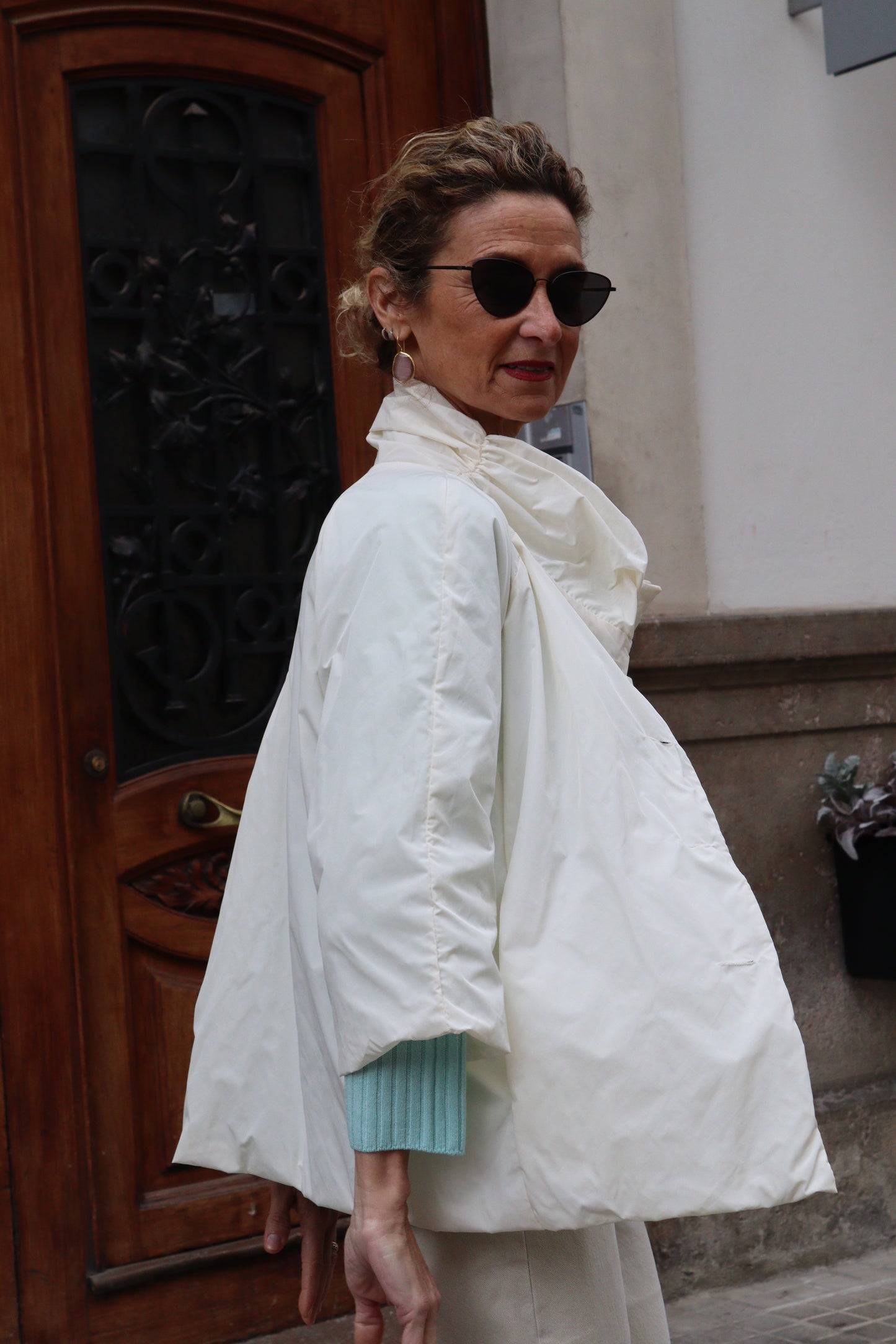 GABARDINA CORTA MERY BLANCO ROTO
