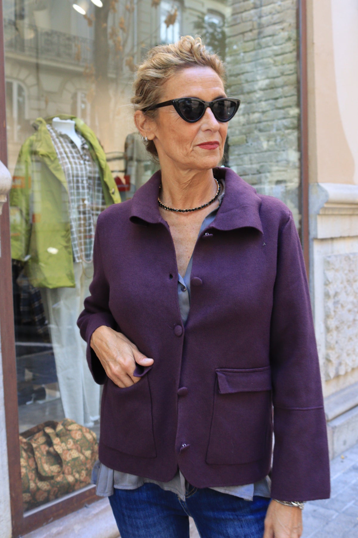 CHAQUETA ELENA BERENJENA