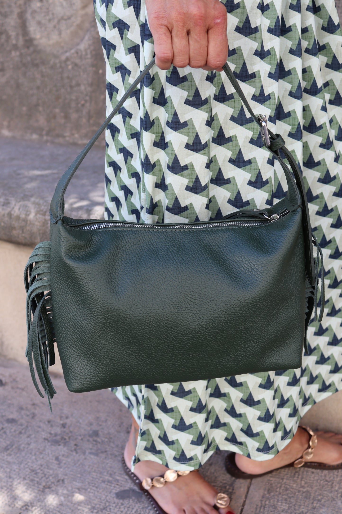 BOLSO PIEL VERDE