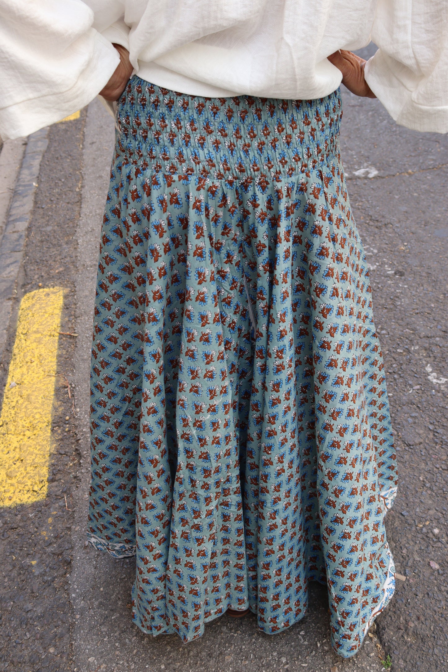 FALDA PANTALÓN ESTAMPADO TURQUESA