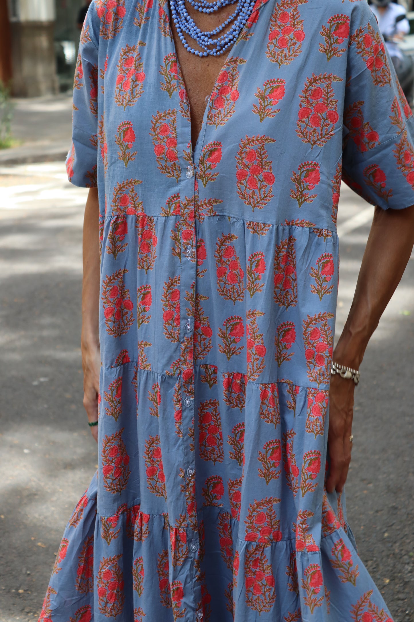 VESTIDO ALGODON AZUL