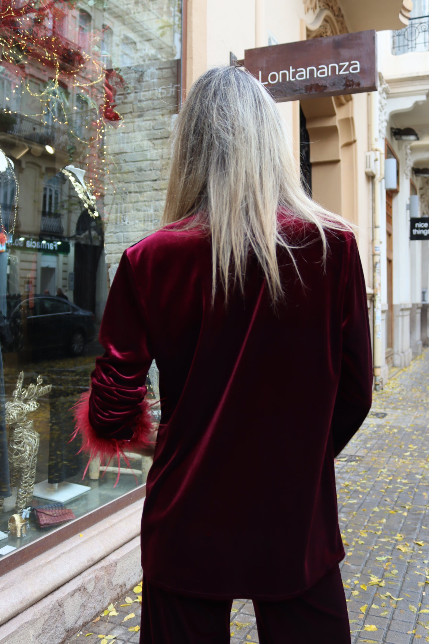 BLAZER TERCIOPELO VINO