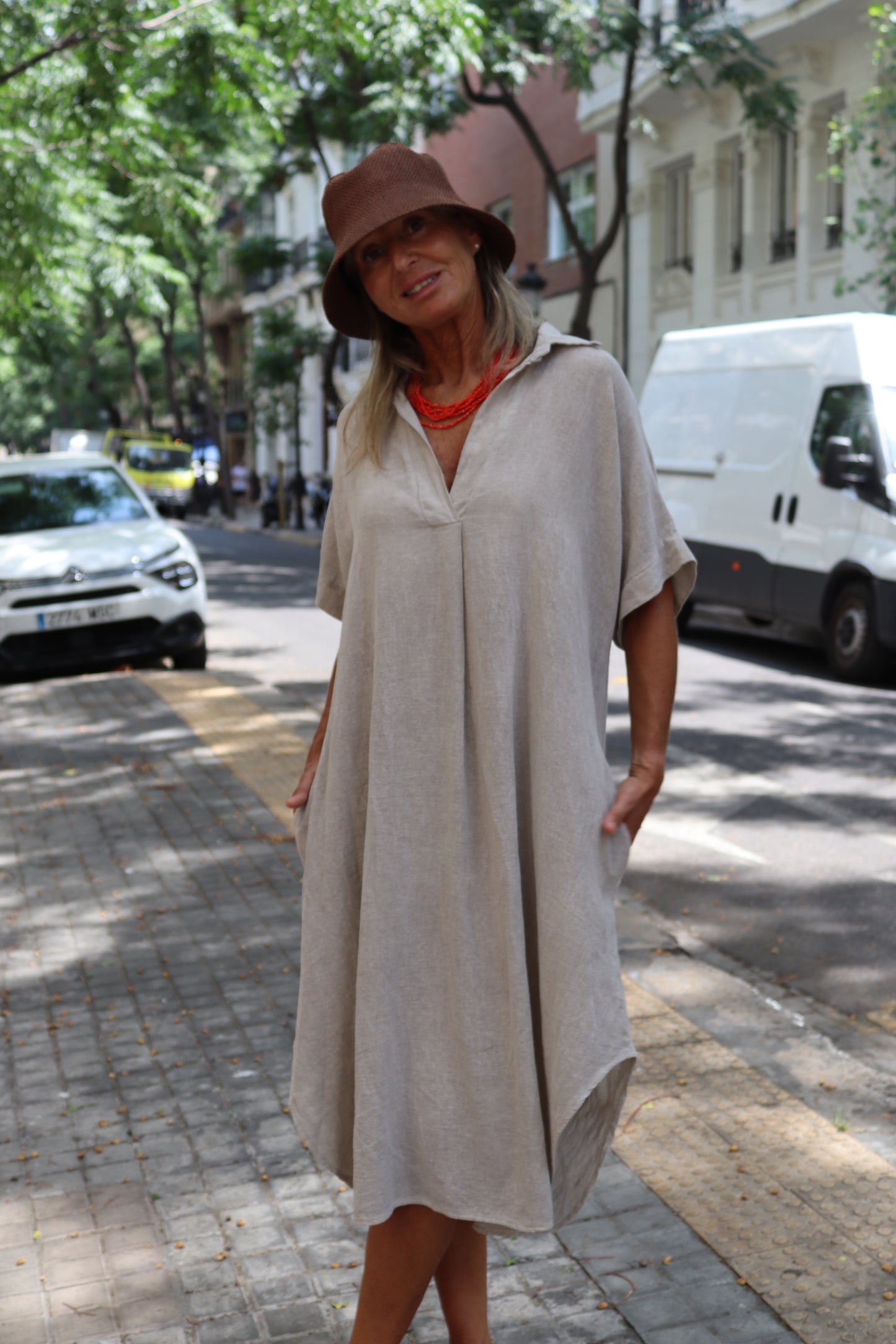 VESTIDO CAMISERO GEMA BEIGE