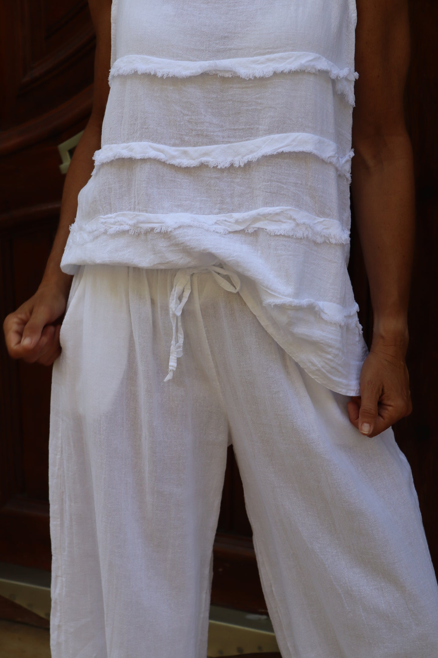 PANTALON BOMBACHO BLANCO