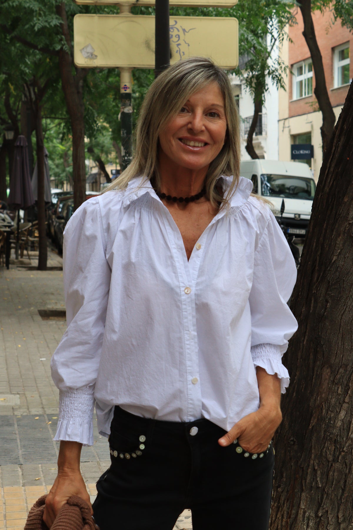 CAMISA CUELLO FRUNCIDO BLANCA