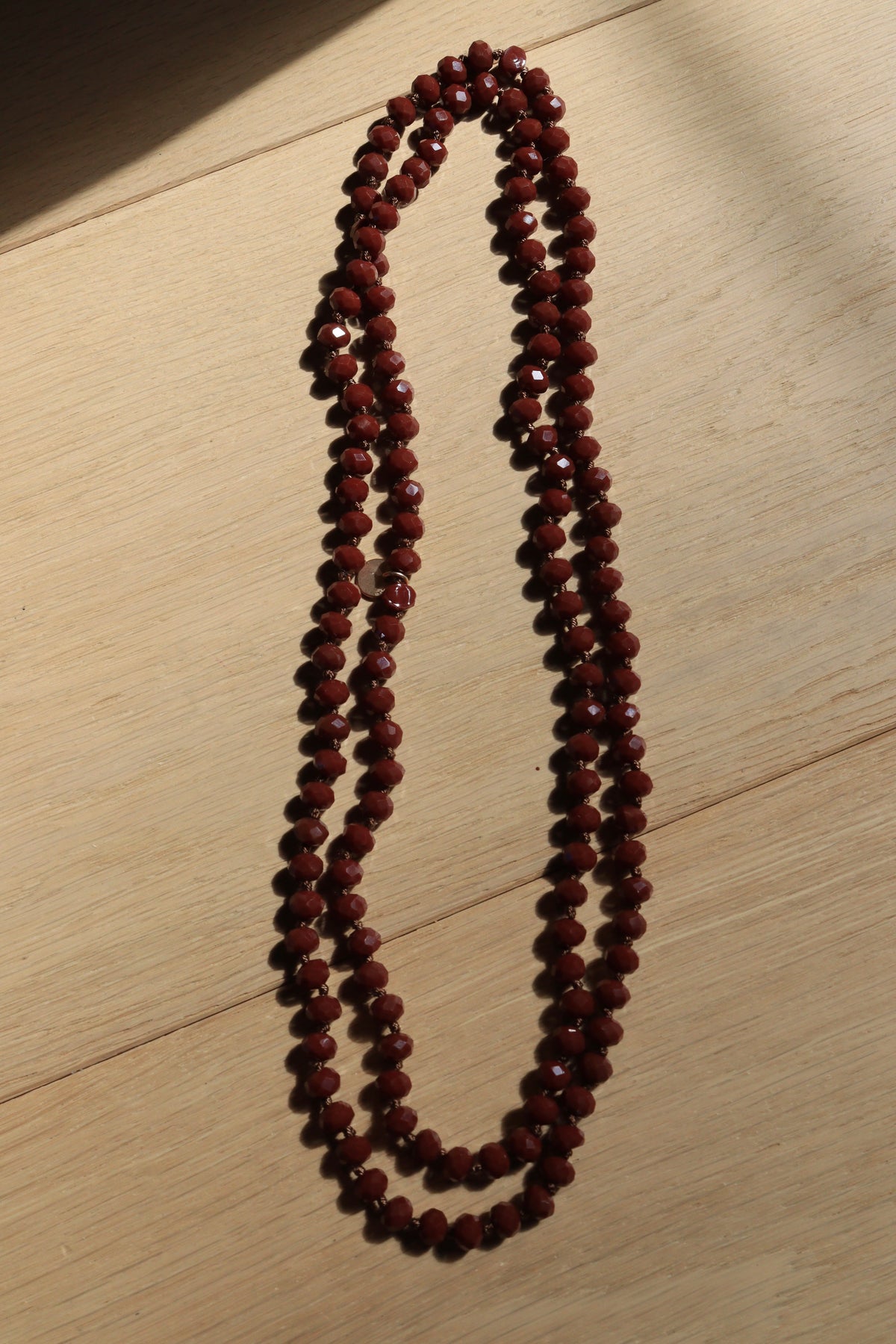 COLLAR BOLAS BRILLO MARRON TIERRA
