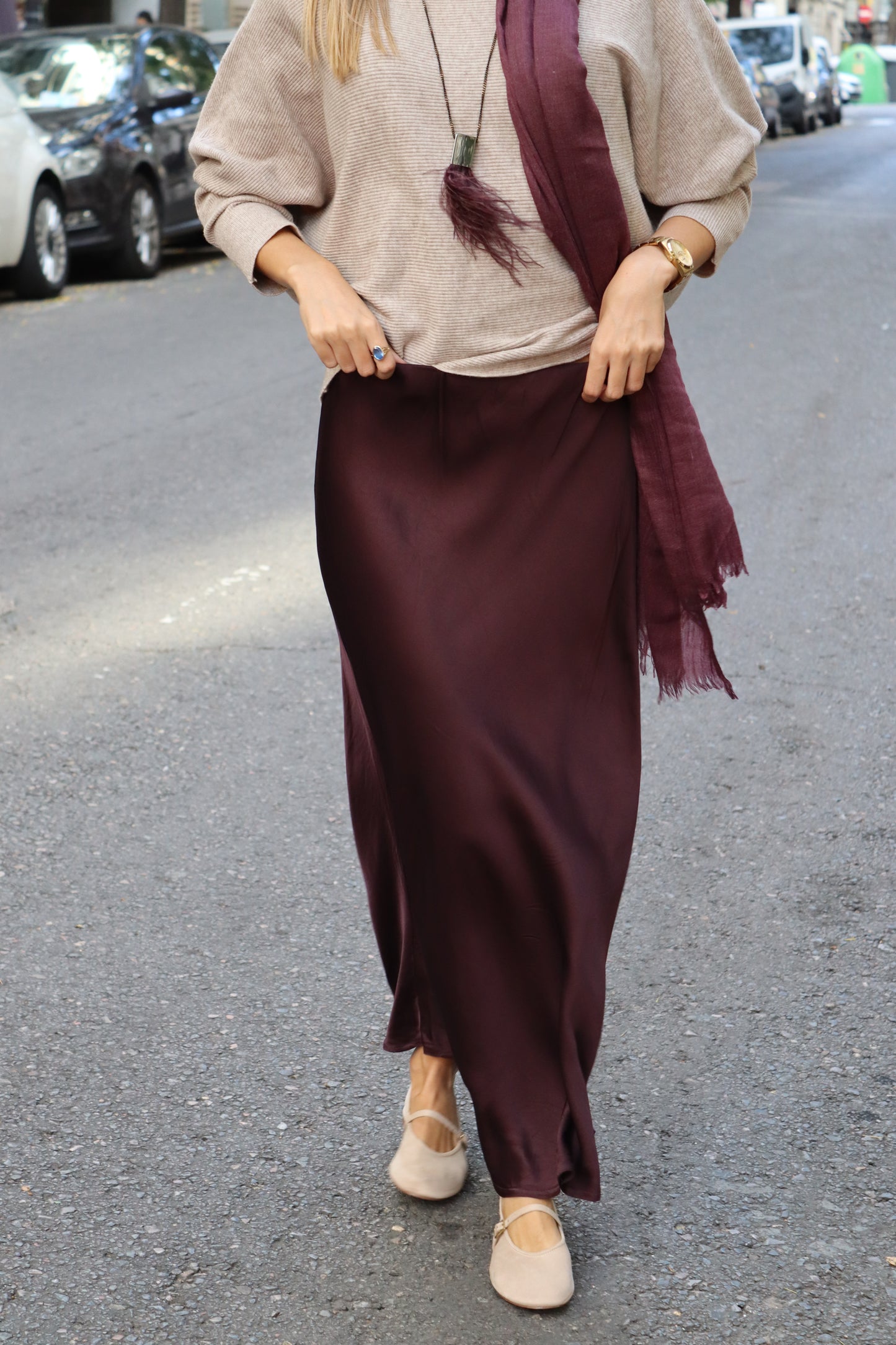 FALDA TERESA BERENJENA