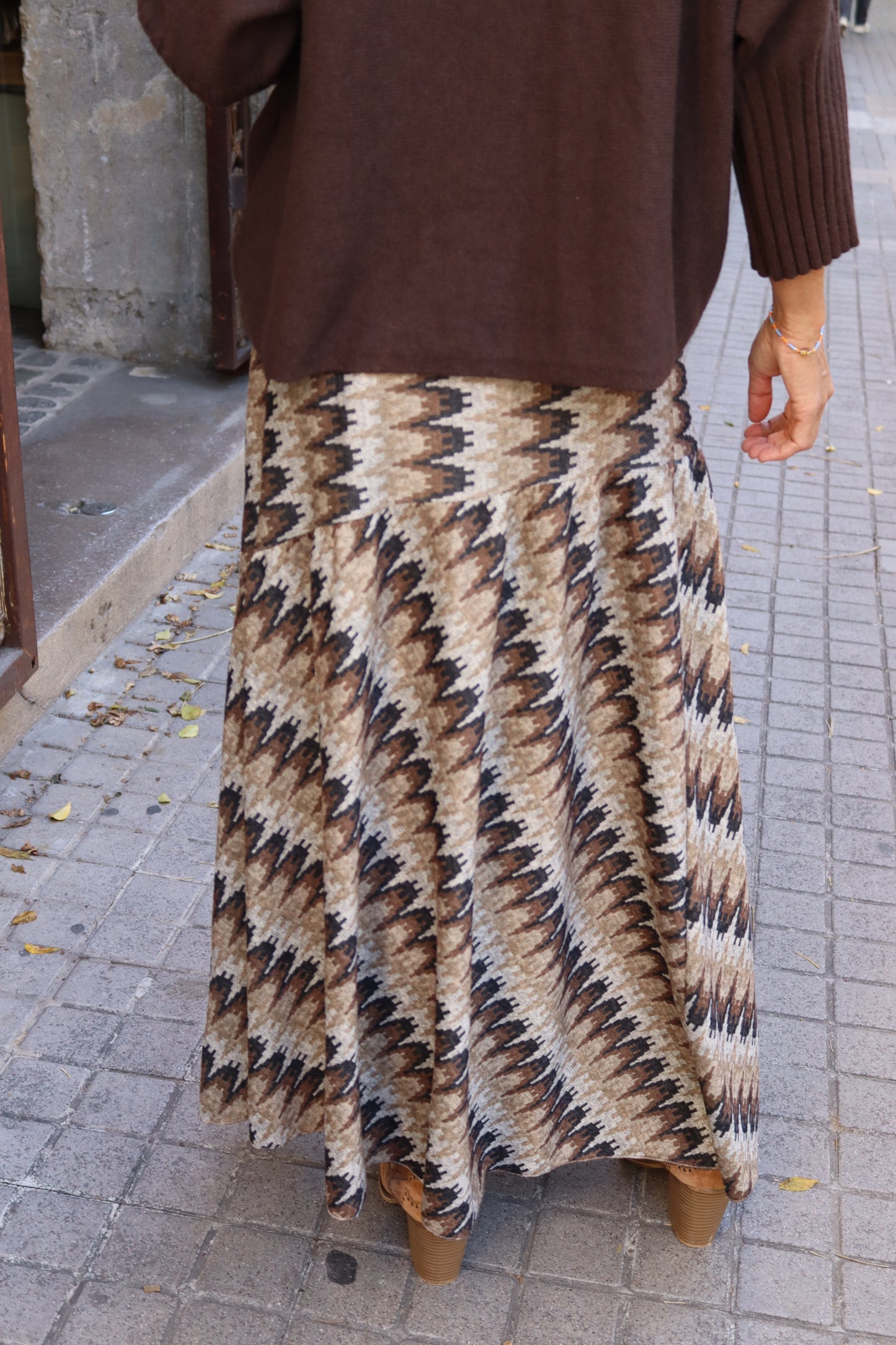 FALDA ZIG ZAG CHOCOLATE