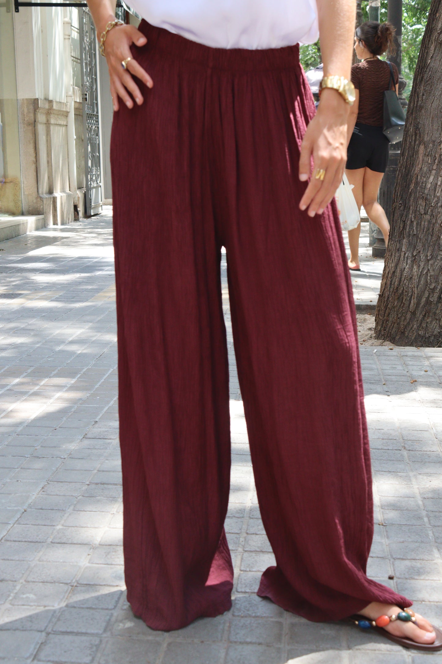 PANTALÓN BAMBULA GRANATE