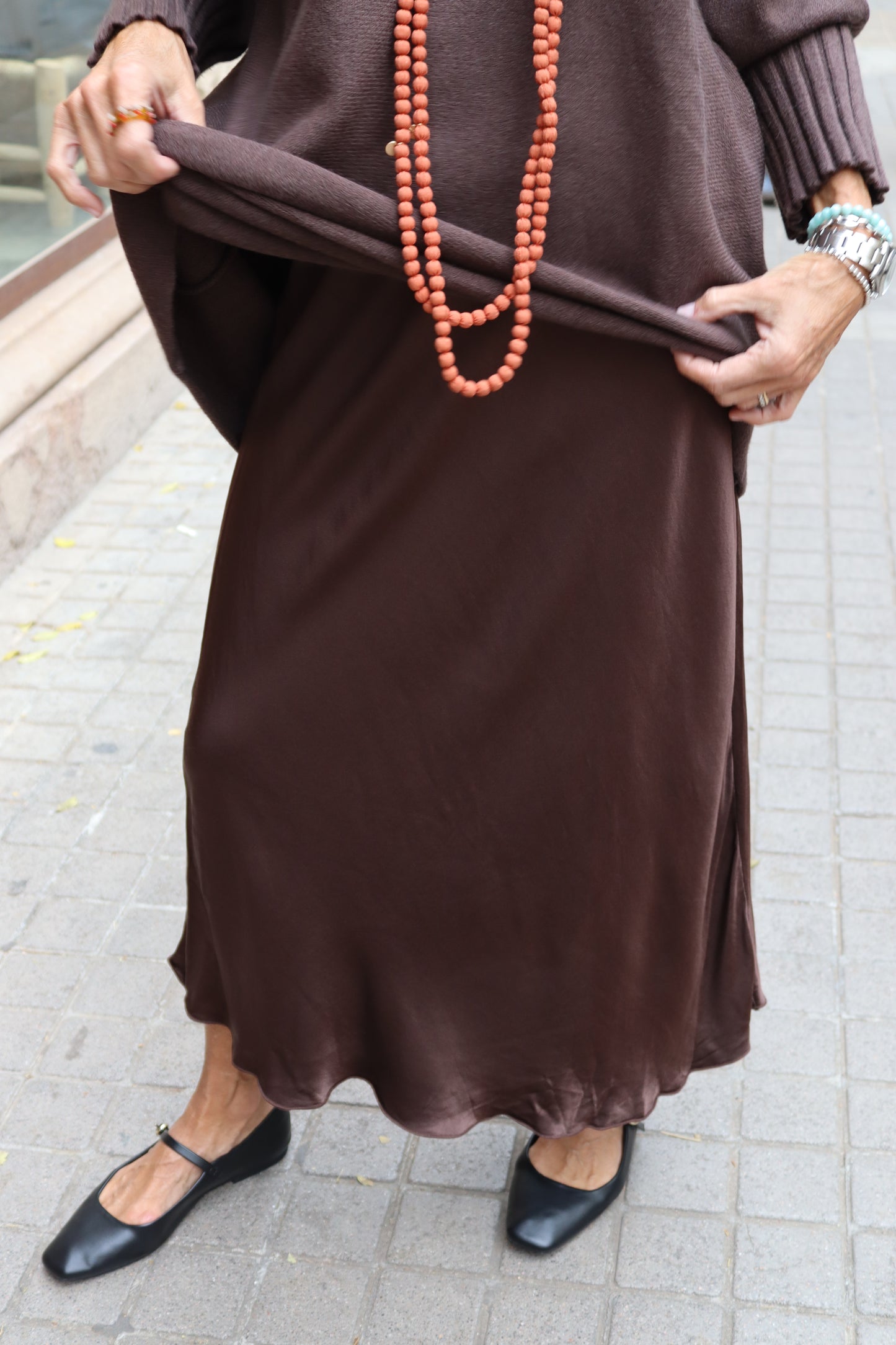 FALDA RASO CHOCOLATE