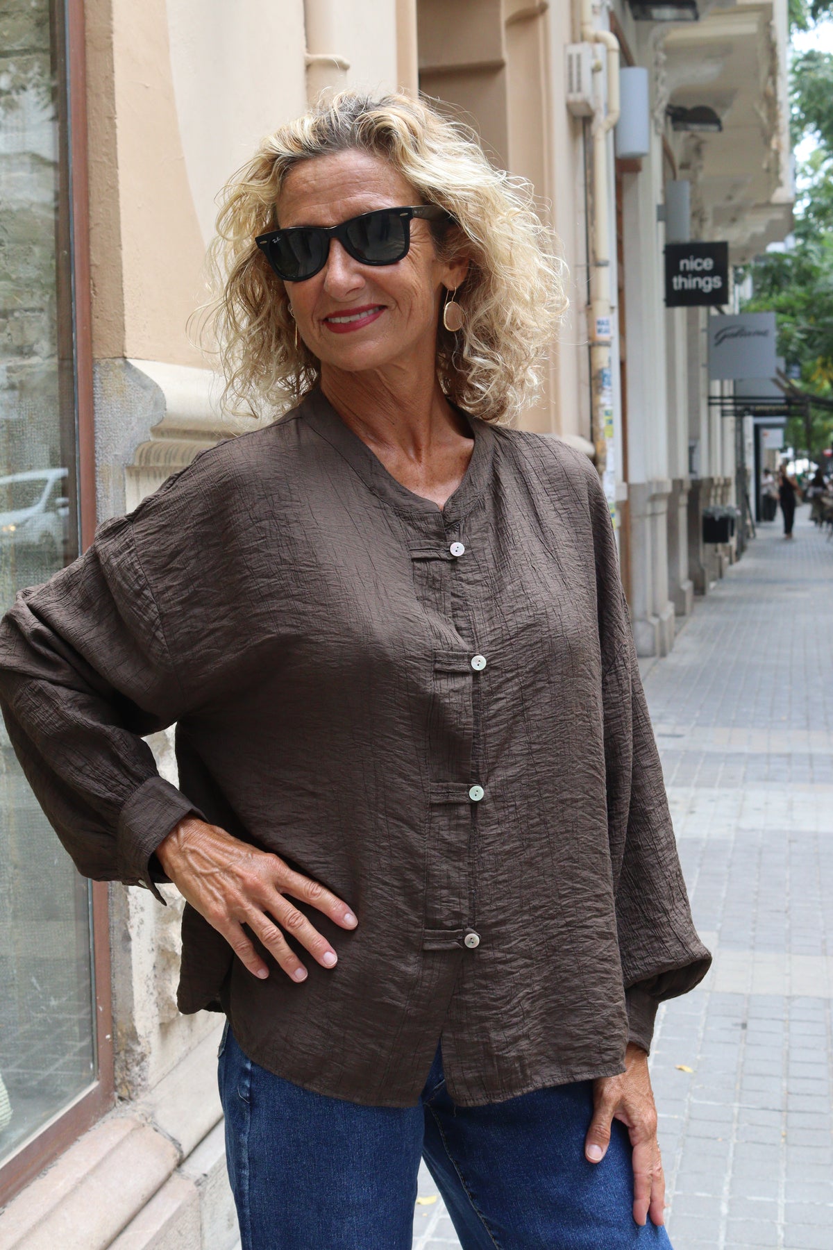 CAMISA JAPONESA MARRON