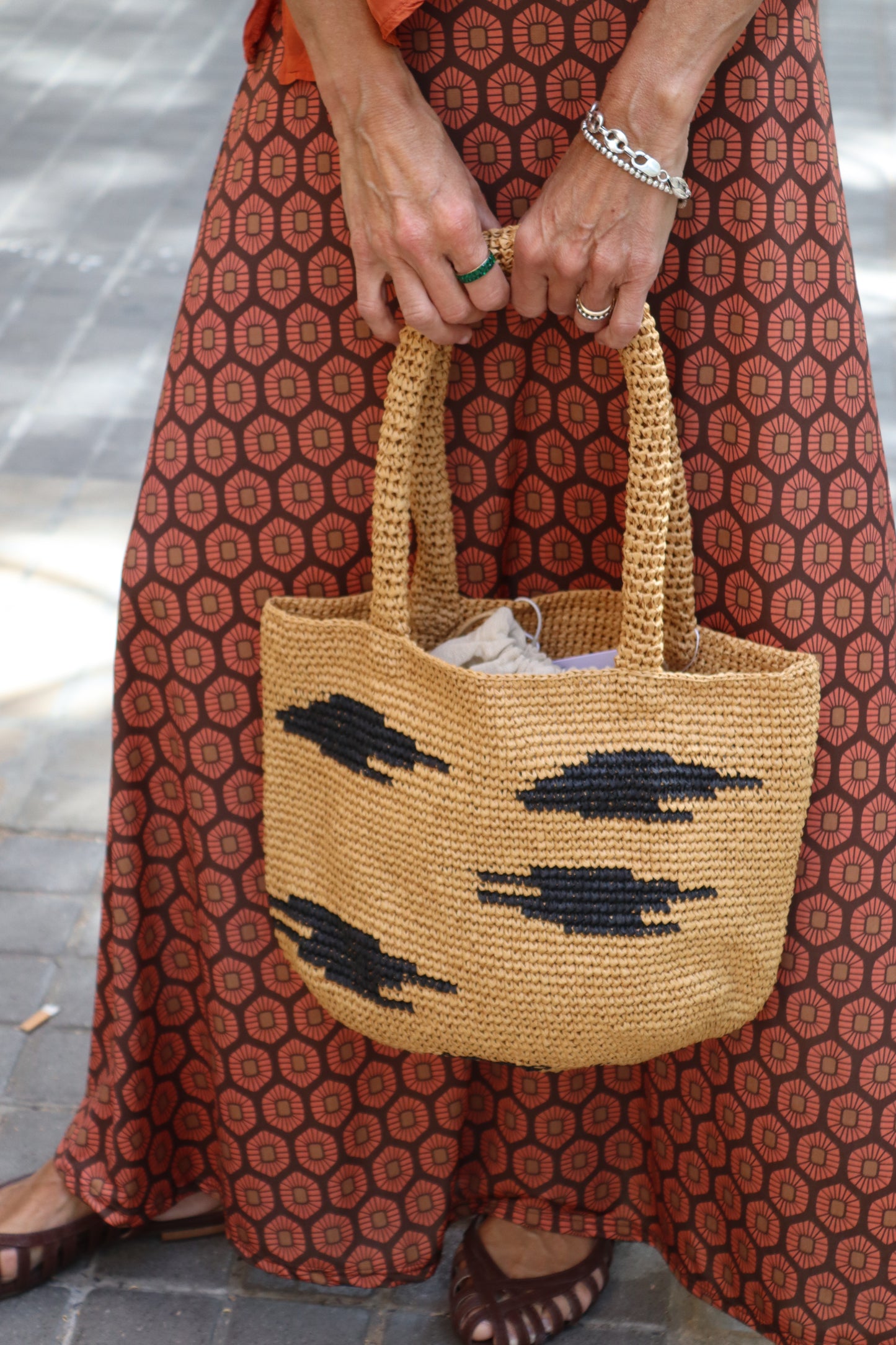 BOLSO RAFIA ESTAMP NEUTRO