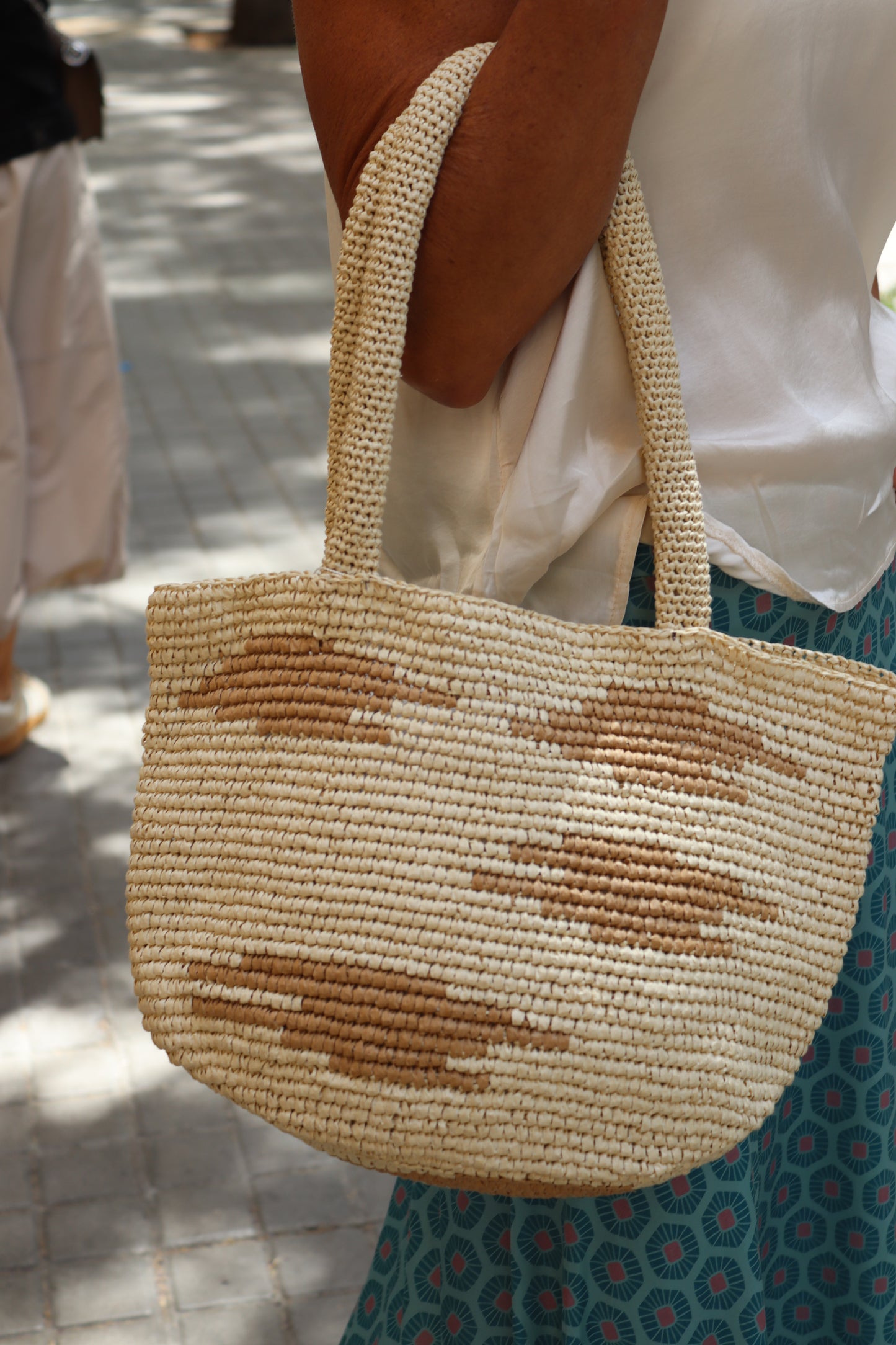 BOLSO RAFIA ESTAMP CLARO