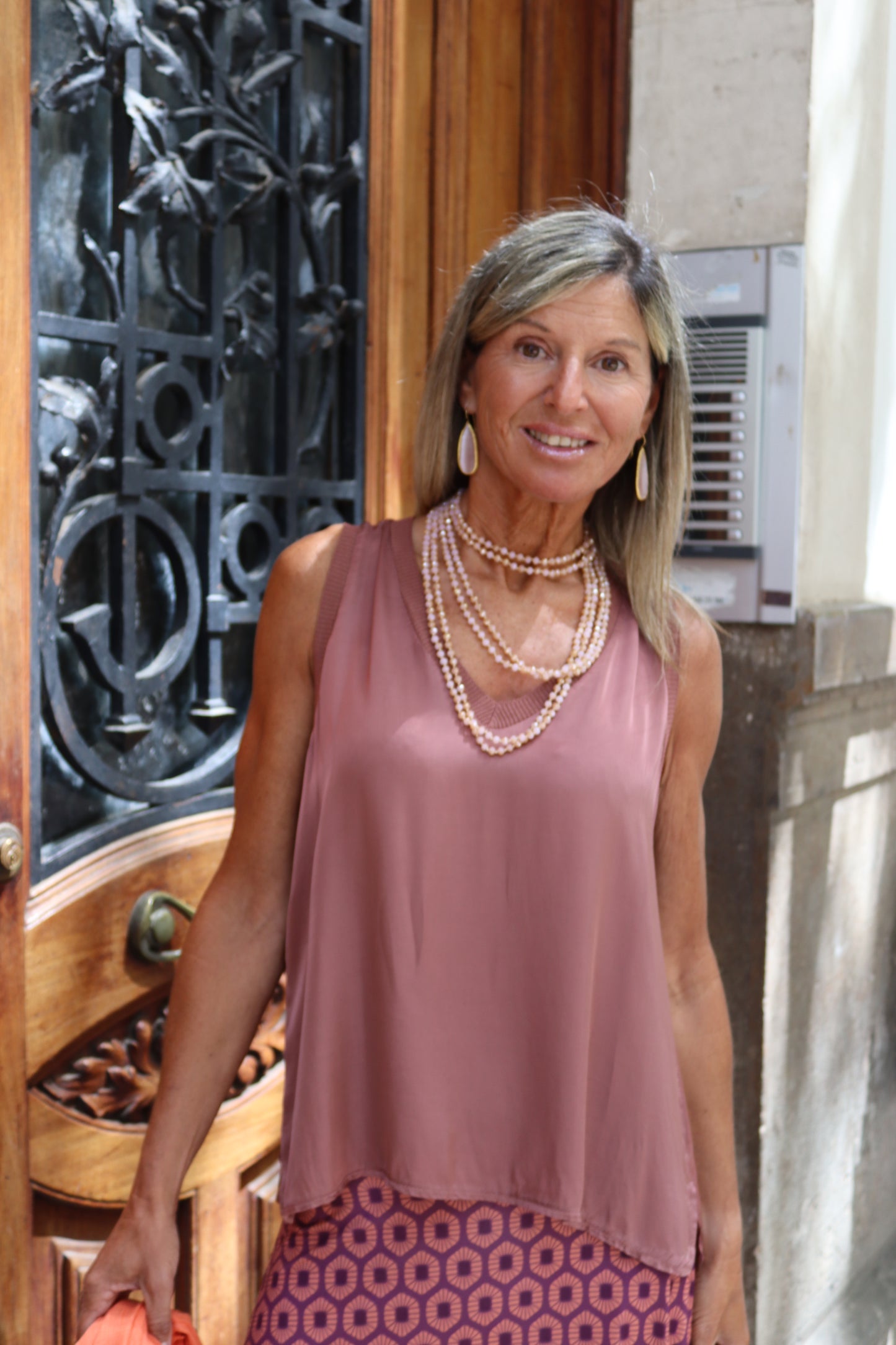 TOP RASO ROSA EMPOLVADO