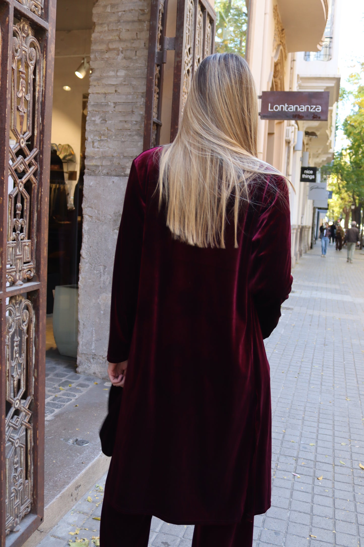 KIMONO TERCIOPELO VINO