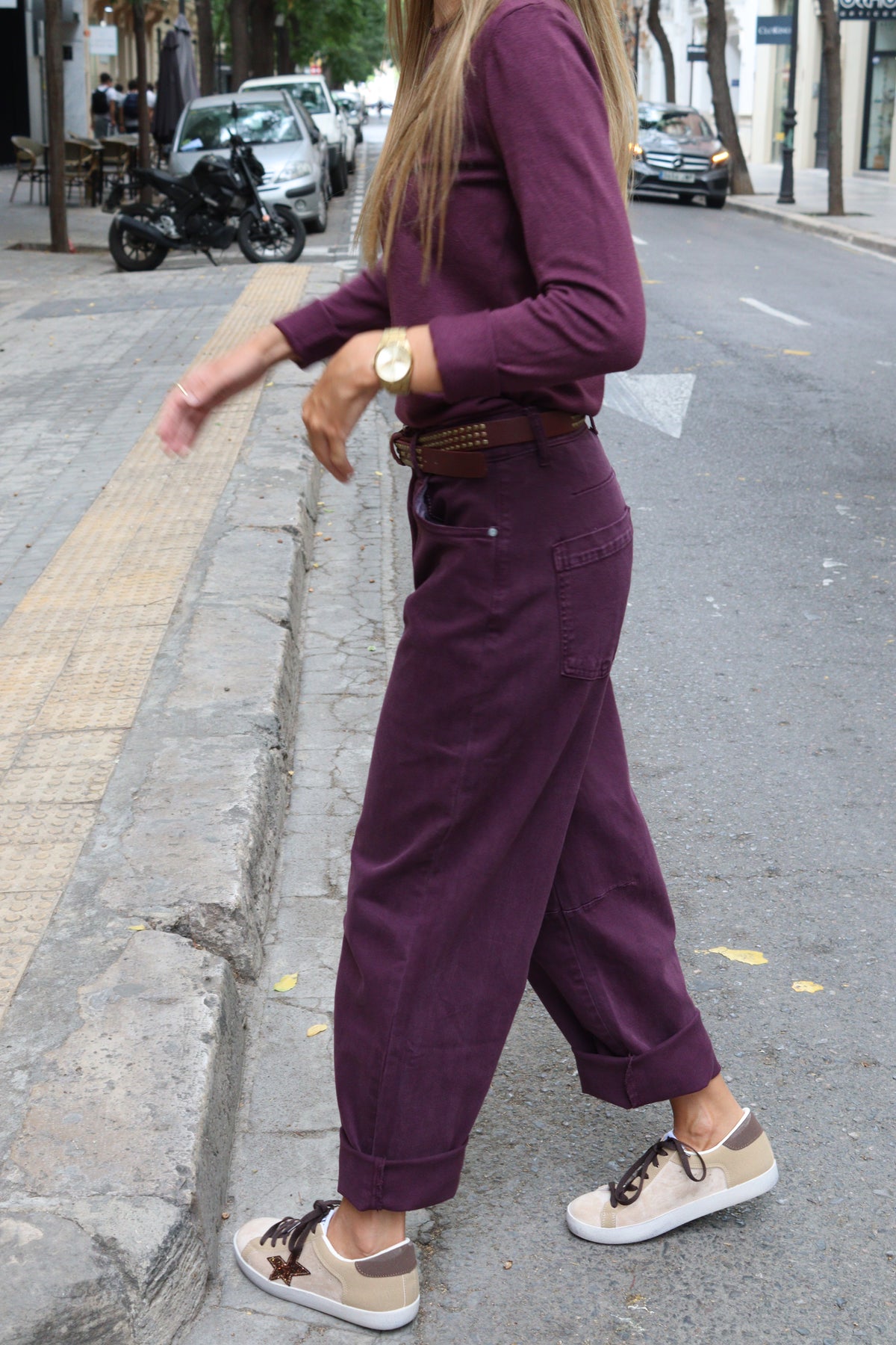 PANTALON BALLOON BERENJENA