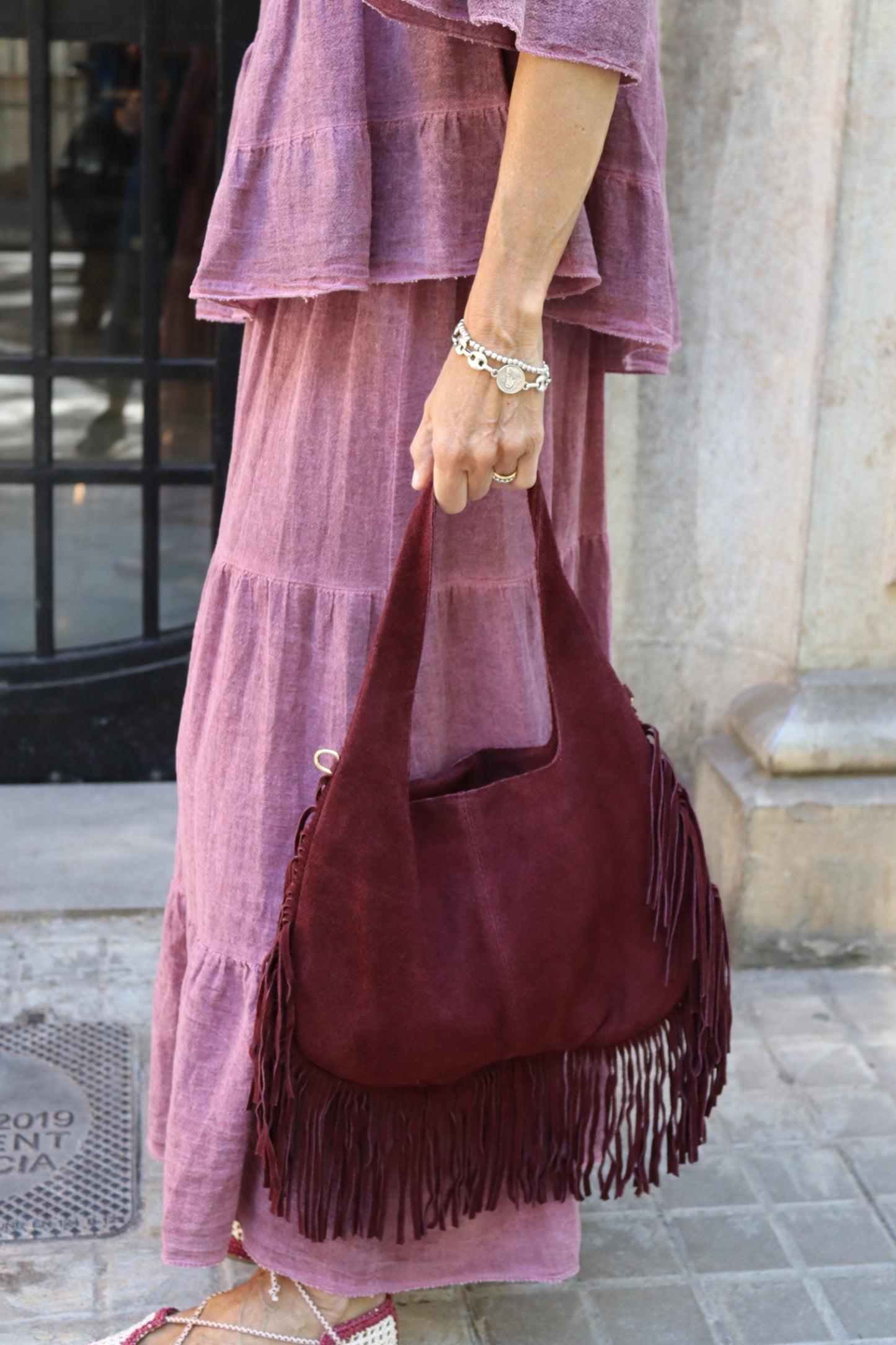 BOLSO FLECOS VINO