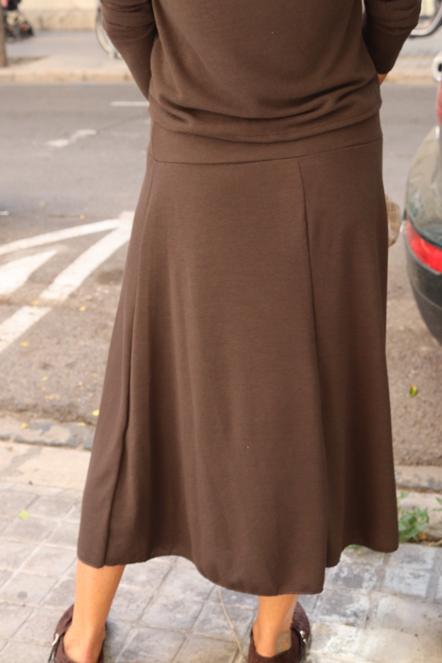 FALDA MARTA MARRON