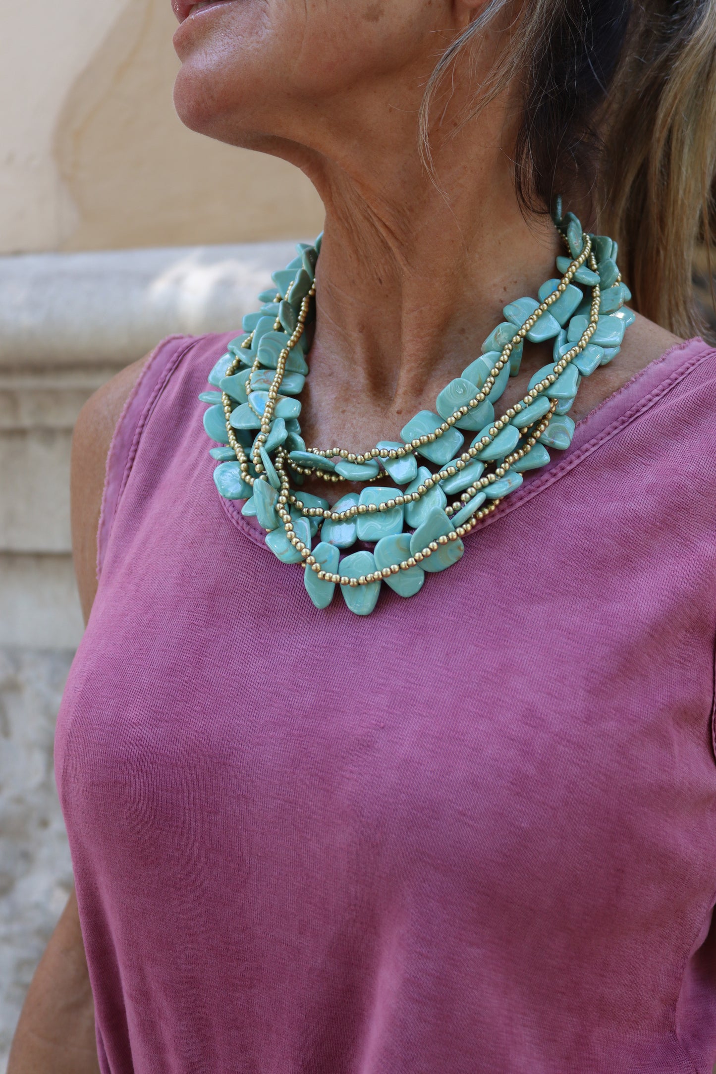 COLLAR TESA TURQUESA
