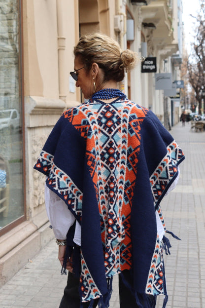 PONCHO CARMEN AZUL