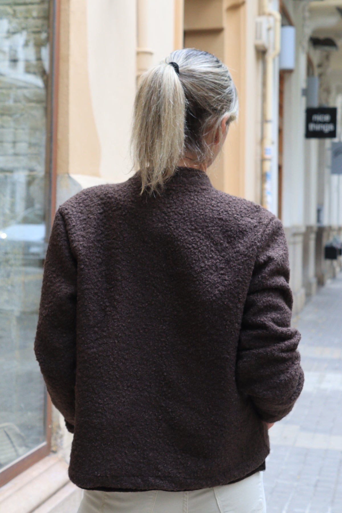 CHAQUETA RIZADA CHOCOLATE