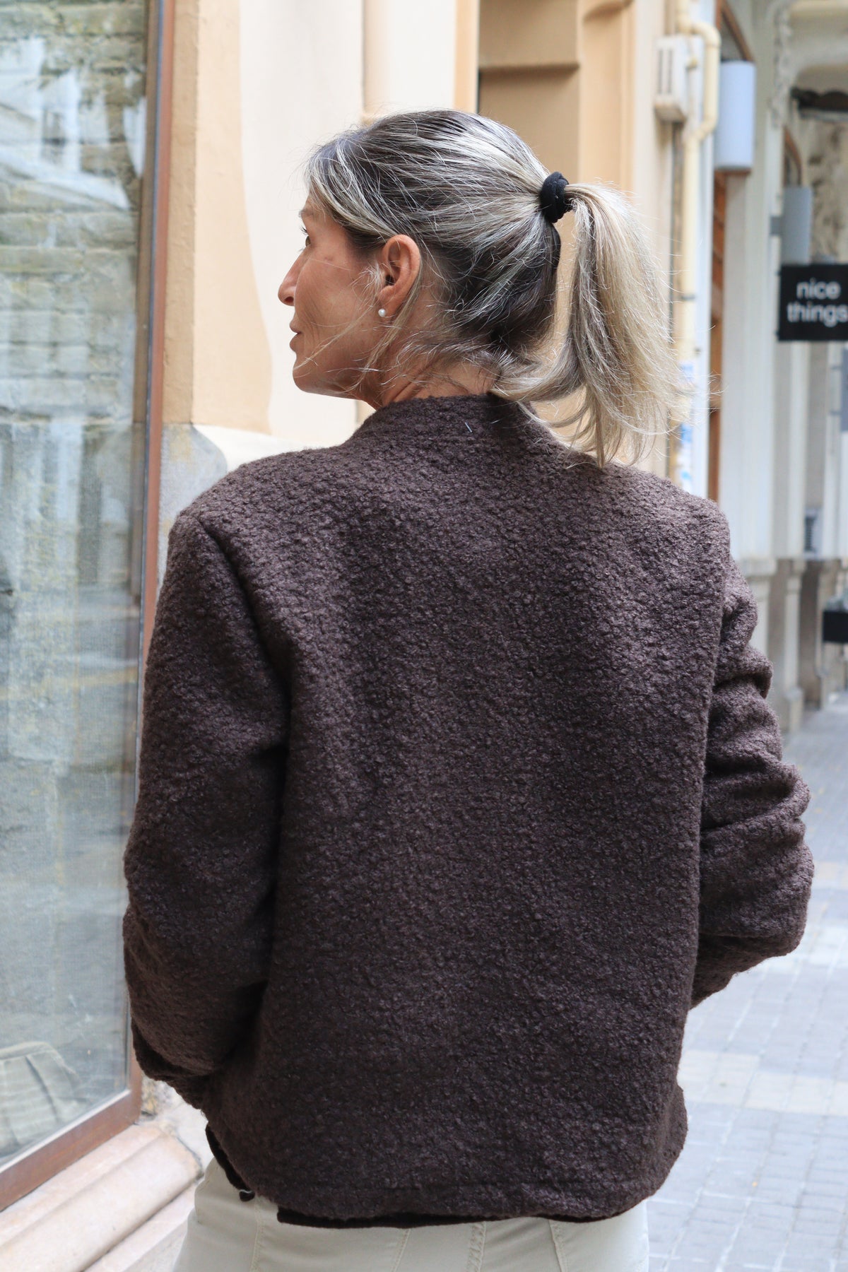 CHAQUETA RIZADA CHOCOLATE