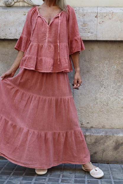 FALDA CELIA CORAL