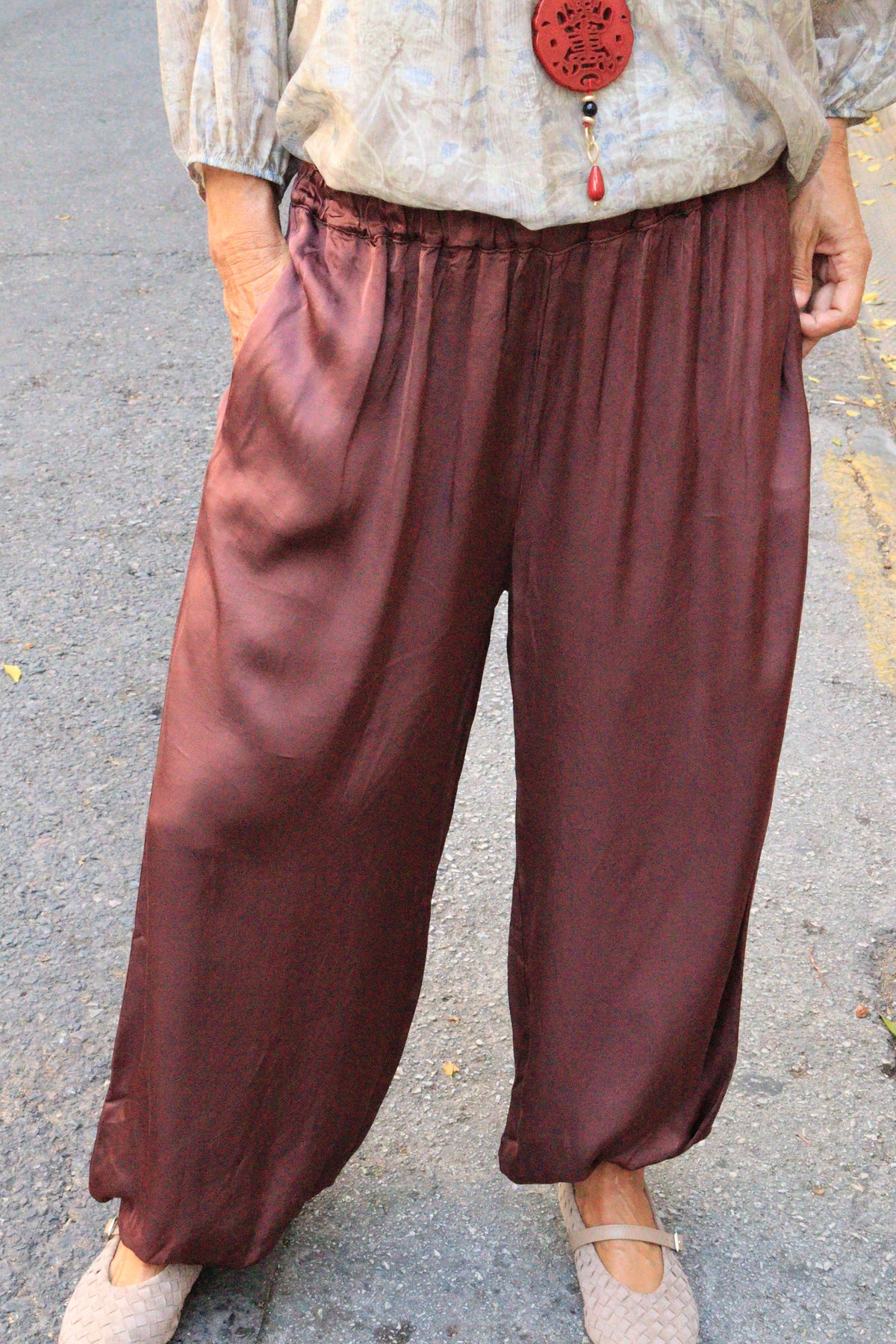 PANTALON BOMBACHO BERENJENA
