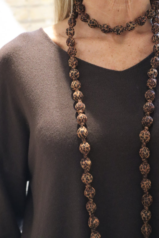 COLLAR NATALIA A.PRINT MARRON