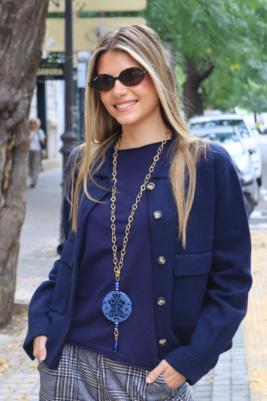 CHAQUETA BOLSILLOS MARINO
