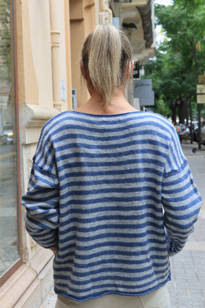 CHAQUETA RAYAS AZUL