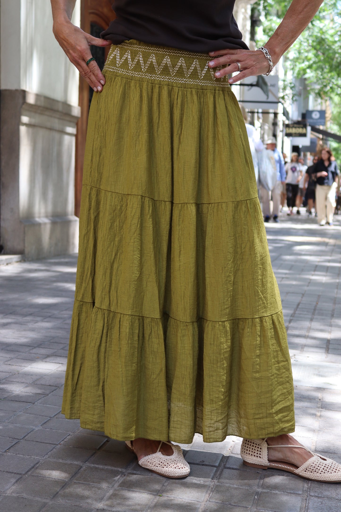 FALDA ZIG ZAG PISTACHO