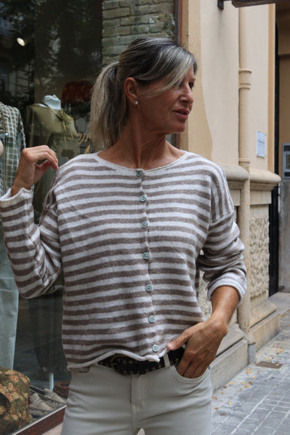 CHAQUETA RAYAS BEIGE