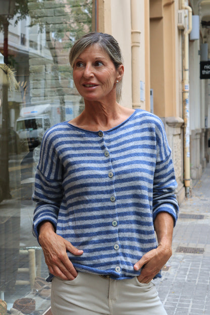 CHAQUETA RAYAS AZUL