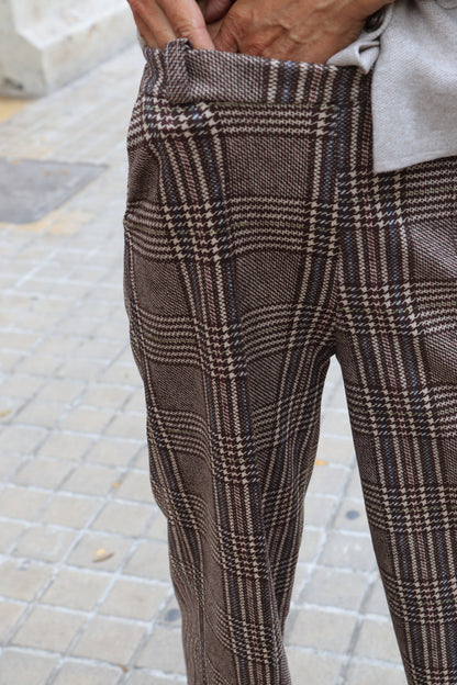 PANTALÓN CUADROS BEIGE