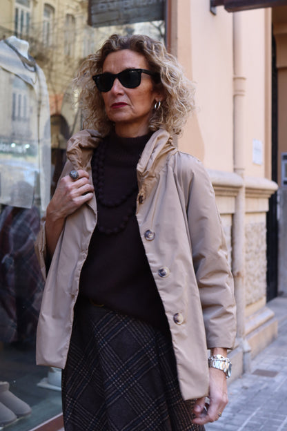 GABARDINA CORTA MERY TOPO