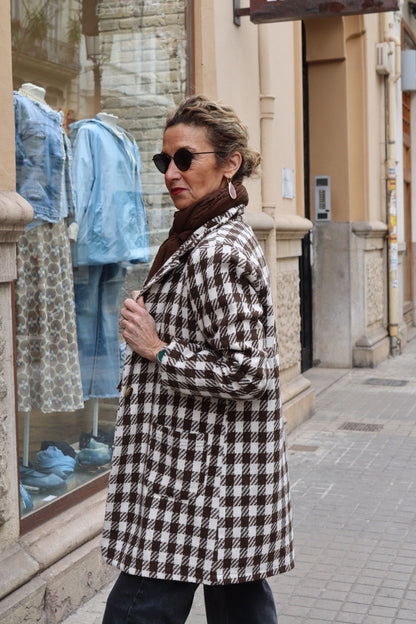 ABRIGO PATA DE GALLO MARRÓN