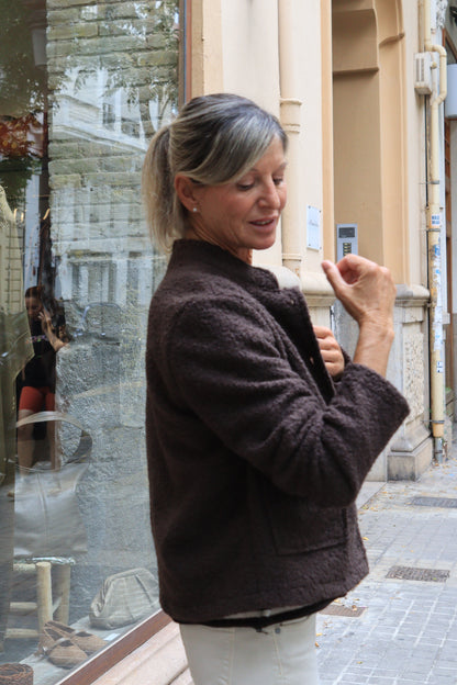 CHAQUETA RIZADA CHOCOLATE
