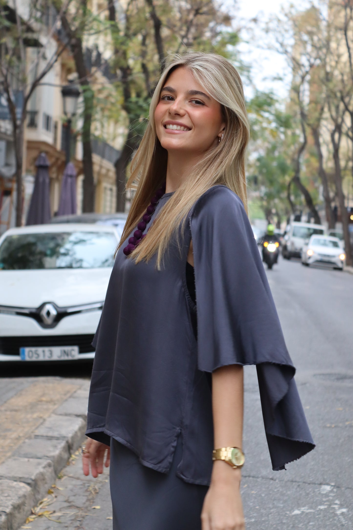 GREY CAPE SHIRT