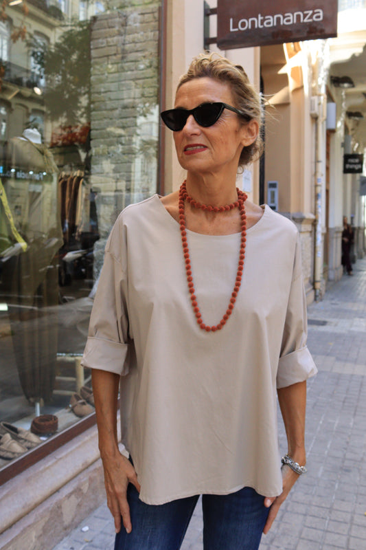 BLUSA NEOPRENO BEIGE