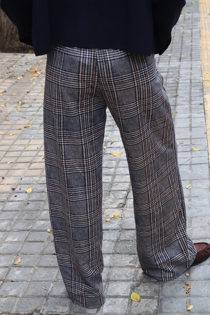 PANTALON CUADROS MARINO