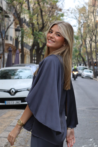 GREY CAPE SHIRT