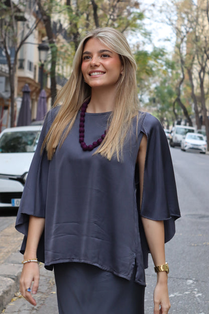 GREY CAPE SHIRT