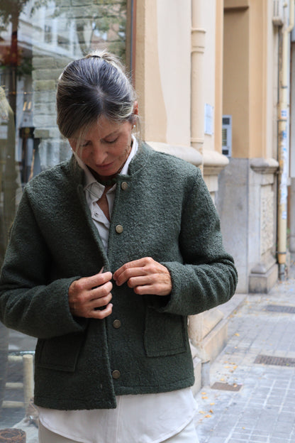 CHAQUETA RIZADA VERDE