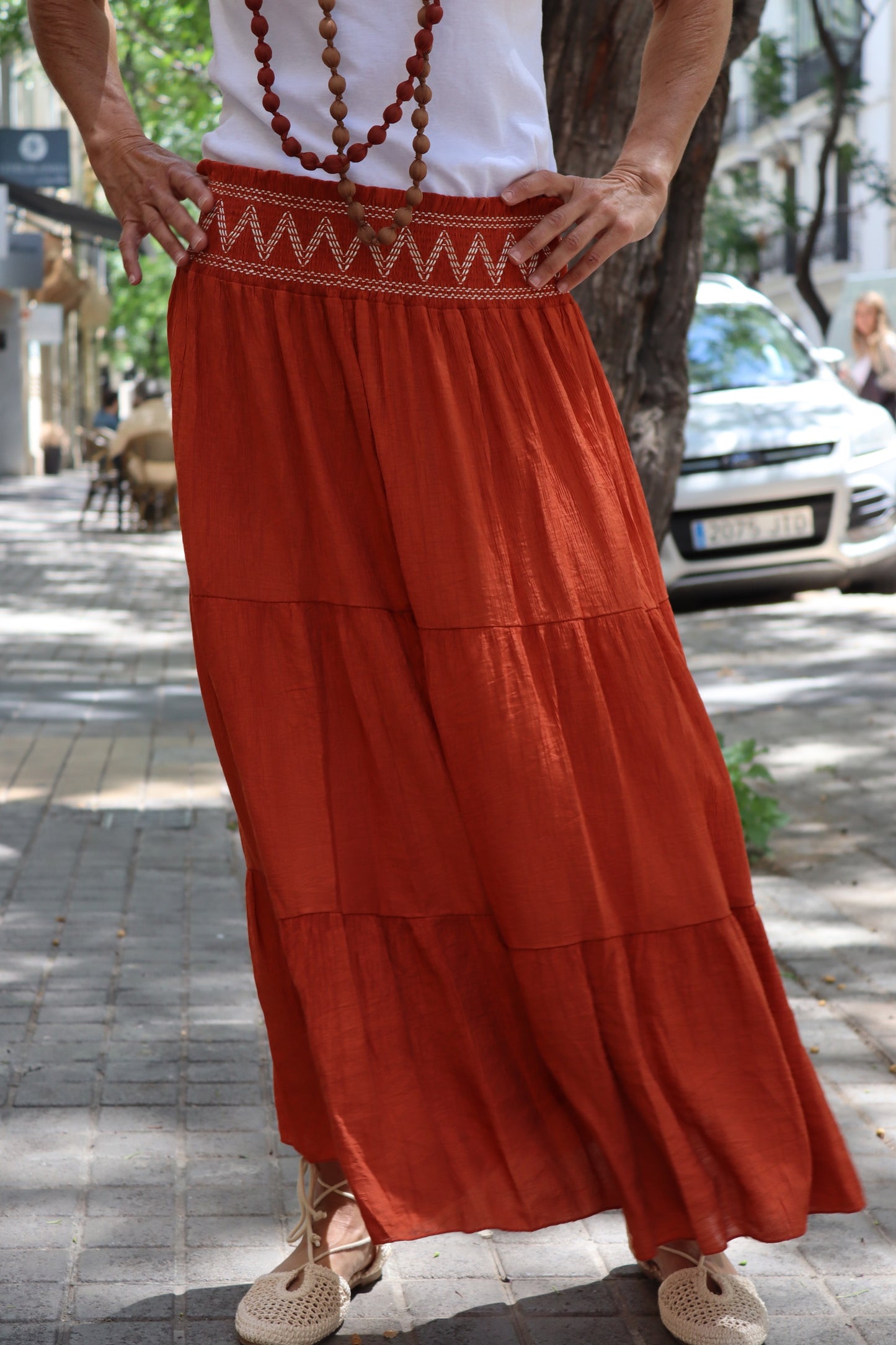 FALDA ZIG ZAG NARANJA