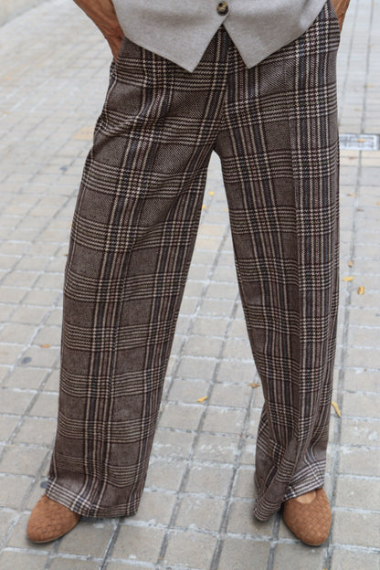 PANTALÓN CUADROS BEIGE
