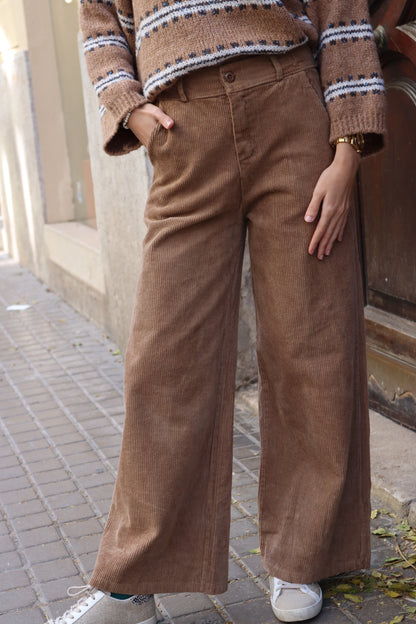 PANTALON EN VELOURS CÔTELÉ LILLY CAMEL