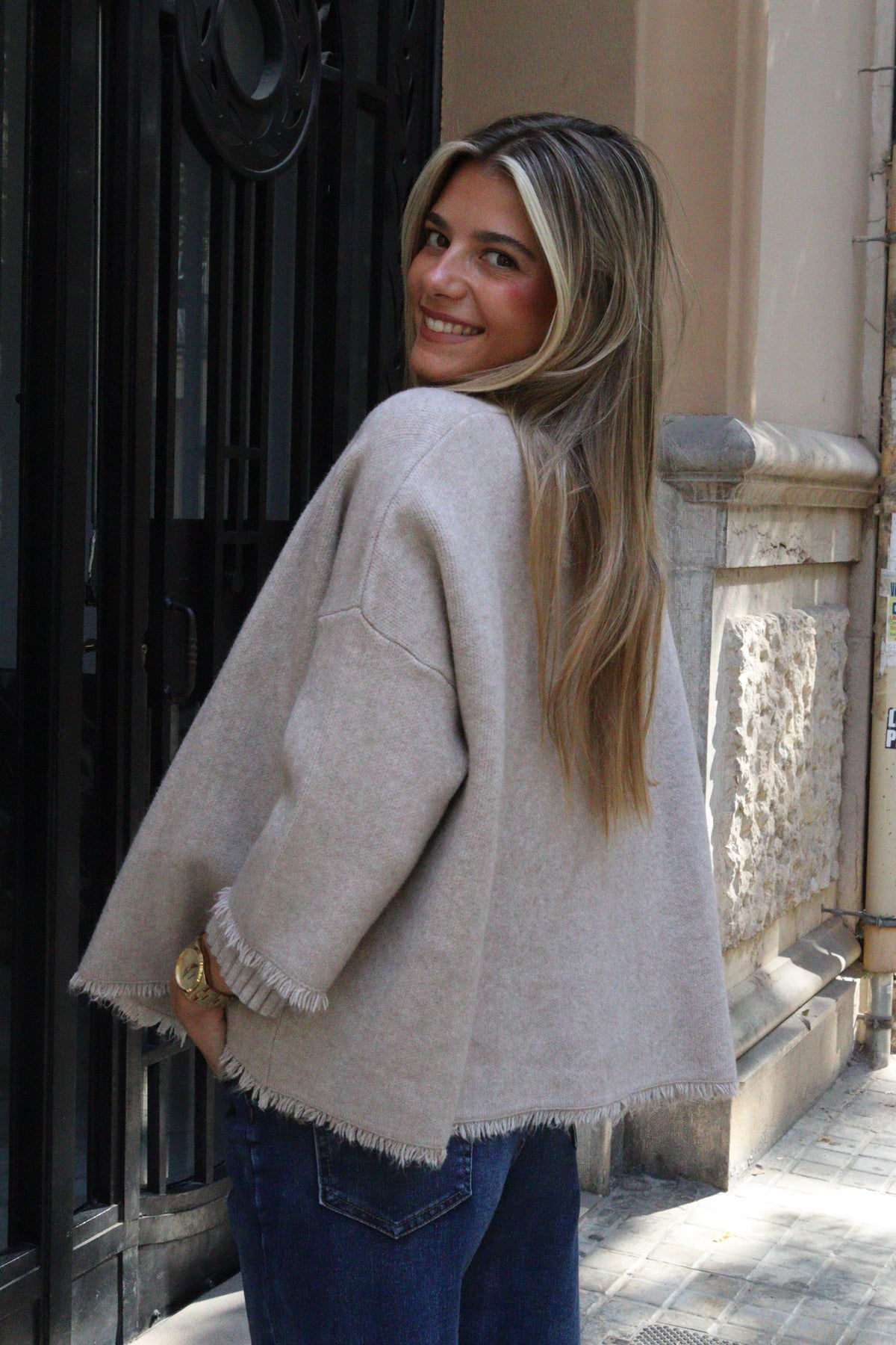 CHAQUETA VICTORIA TOPO CLARO