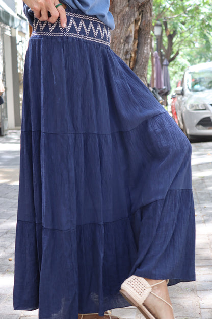 FALDA ZIG ZAG MARINO